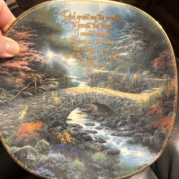 Vintage 1997 Thomas Kincade Serenity Prayer Collectible Ceramic Plate - Picture 4 of 9